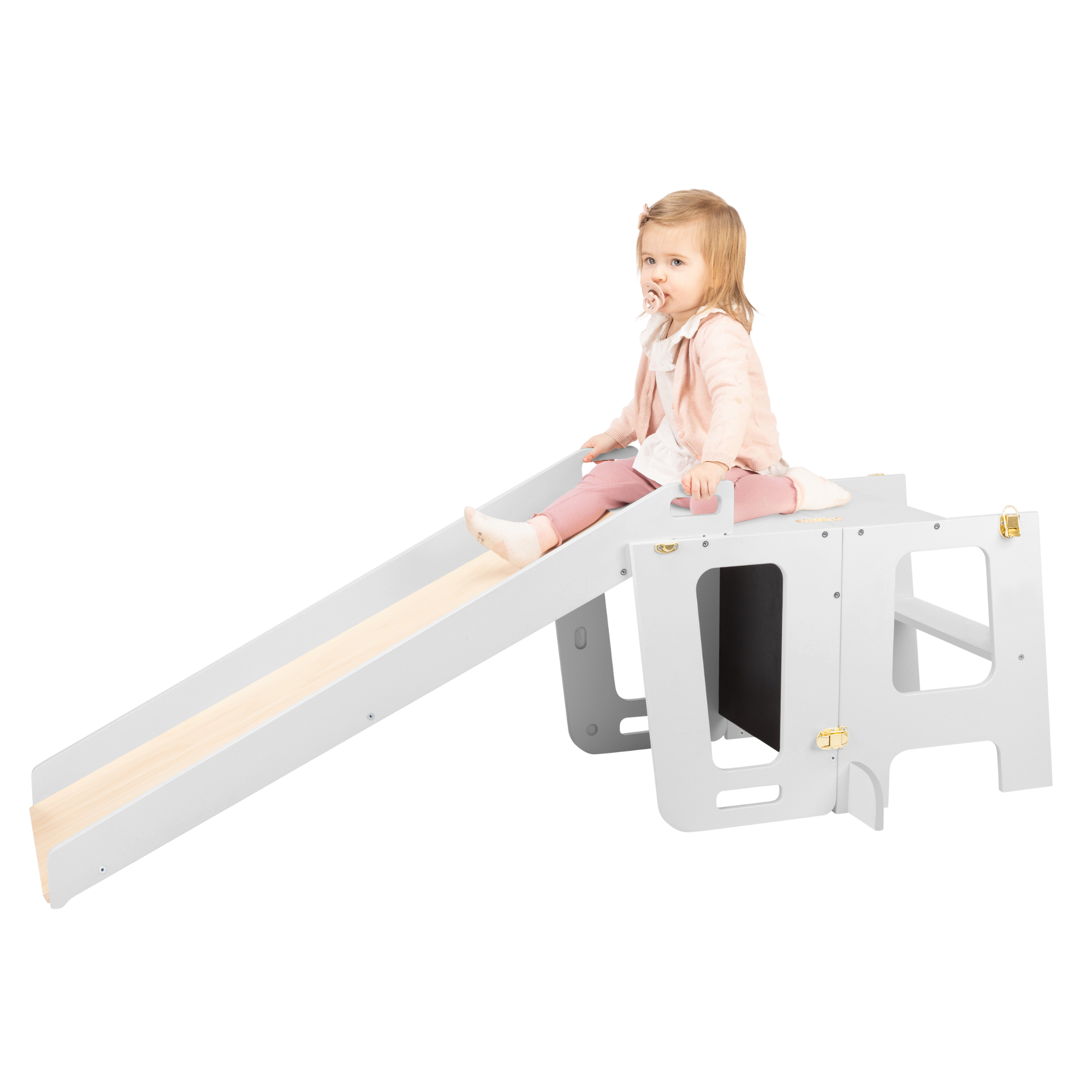 3 in 1 Learning Tower & Desk with a Slide and Blackboard