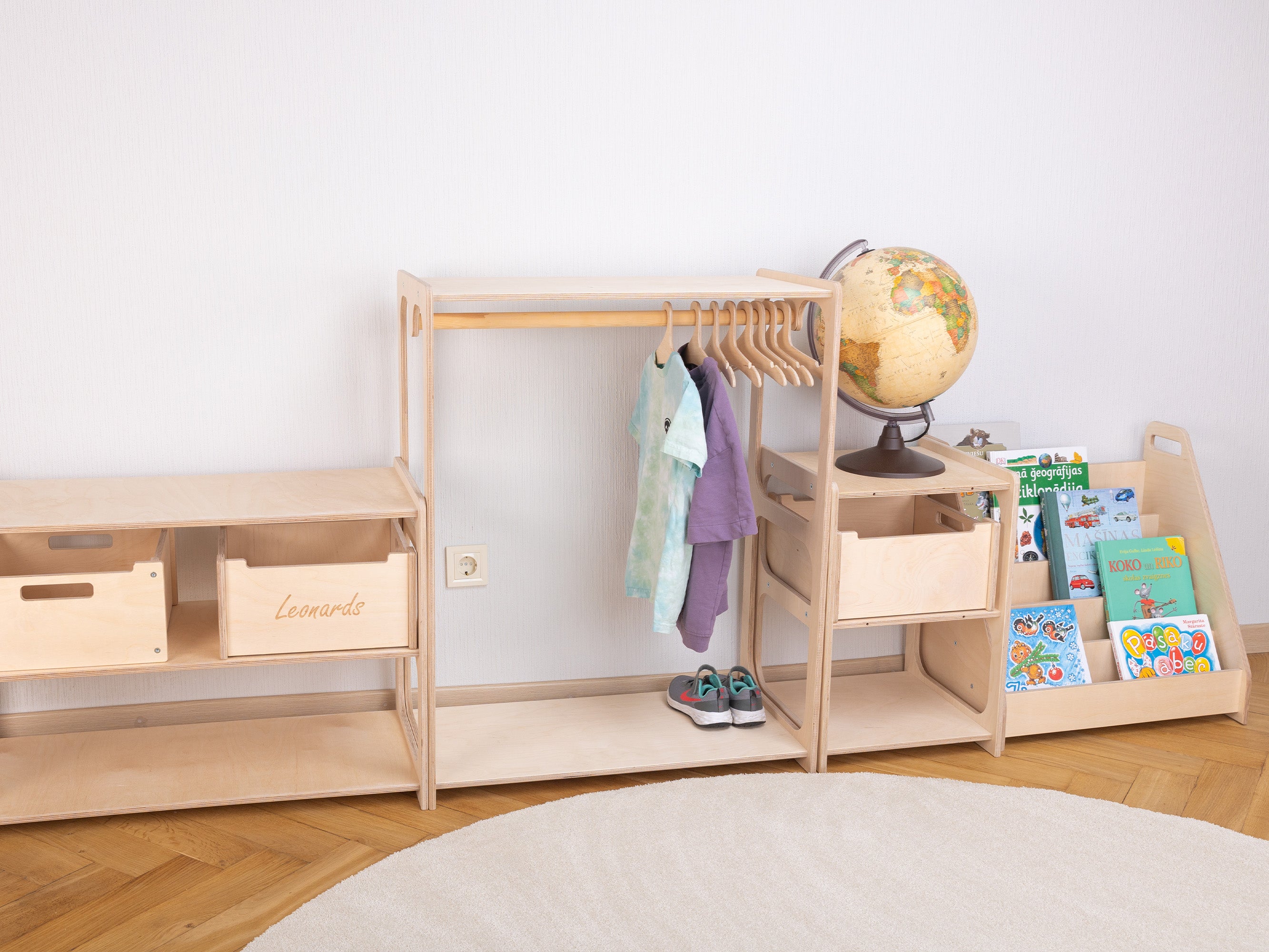 Bērnu grāmatu plaukts | Montessori grāmatu skapis | 5 plauktu grāmatu glabāšanas un demonstrēšanas vienība bērniem