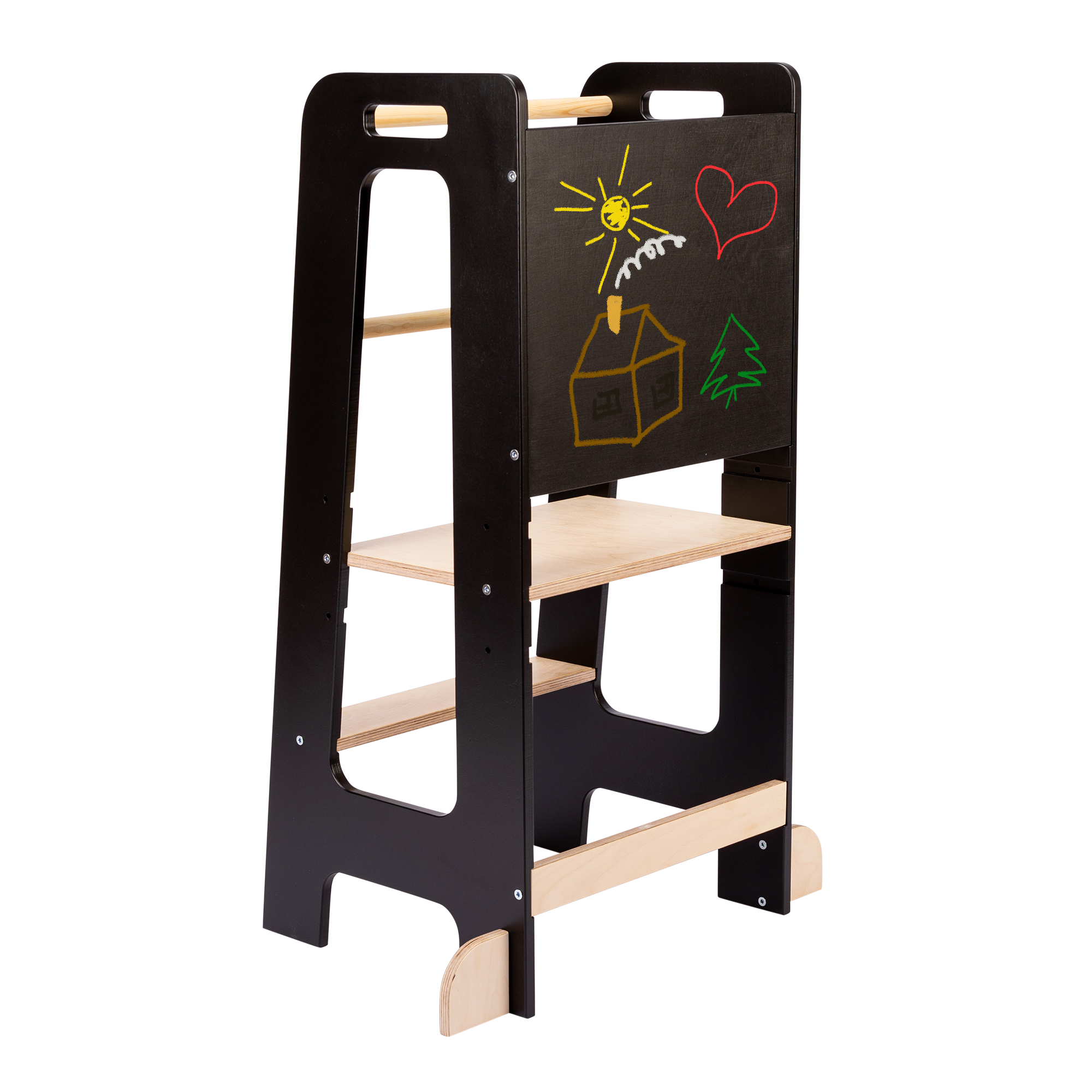 Adjustable Height Learning Tower with Blackboard KNEL2