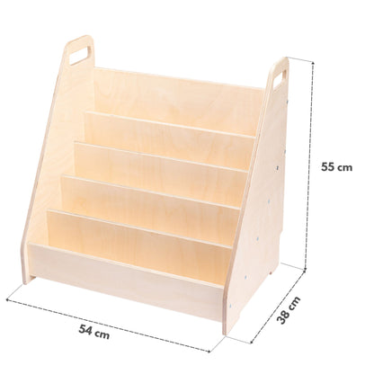 Bērnu grāmatu plaukts | Montessori grāmatu skapis | 5 plauktu grāmatu glabāšanas un demonstrēšanas vienība bērniem