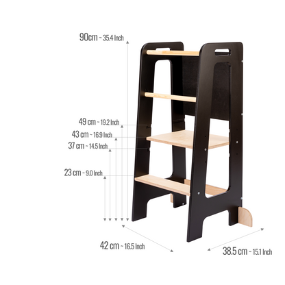 Adjustable Height Learning Tower with Blackboard KNEL2