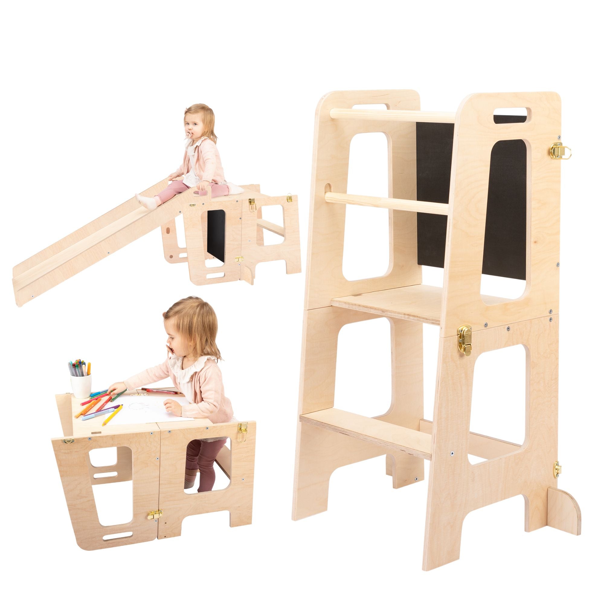 2 in 1 Learning Tower & Desk with Blackboard KLOK2