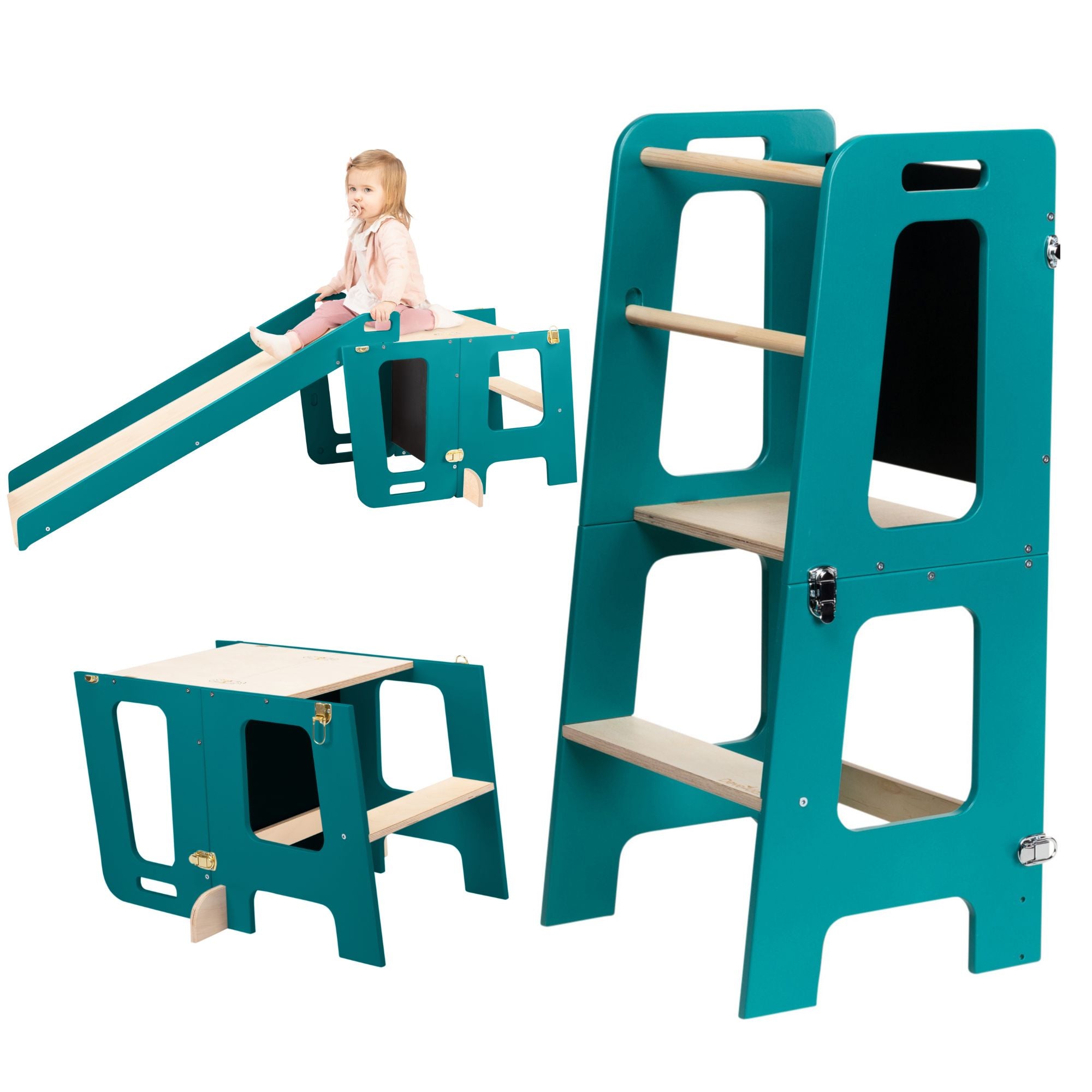 2 in 1 Learning Tower & Desk with Blackboard KLOK2